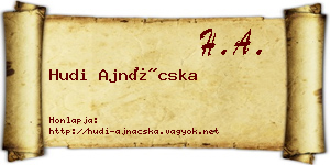 Hudi Ajnácska névjegykártya